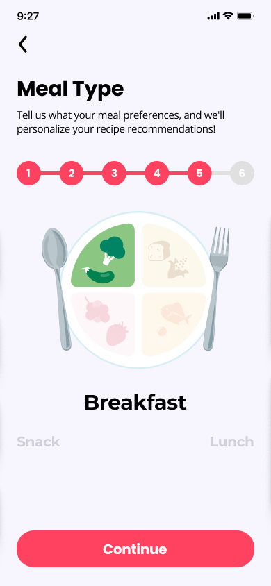 Meal Type Screen