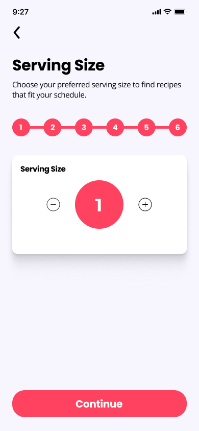 Serving Size Screen